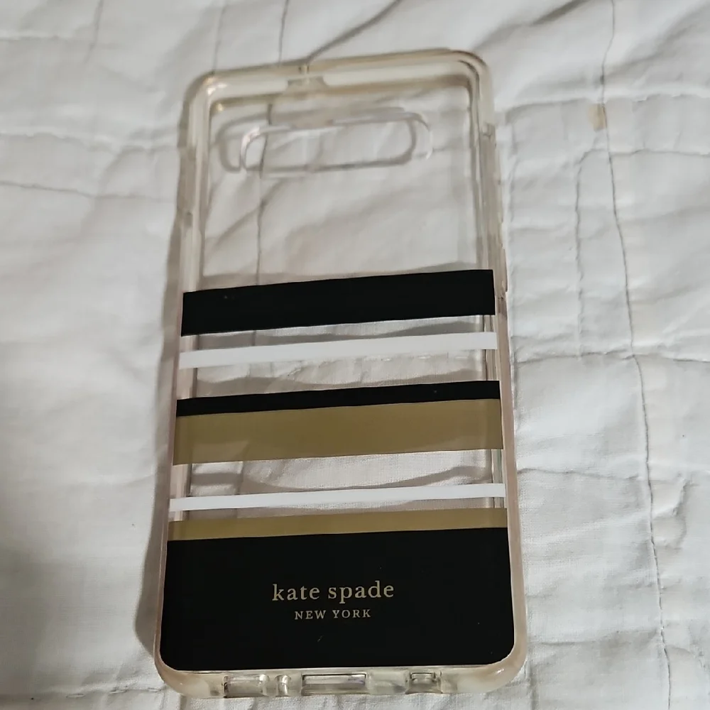 kate spade Black and Gold Striped Case for Samsung Galaxy S10+ - Picture 2 of 6